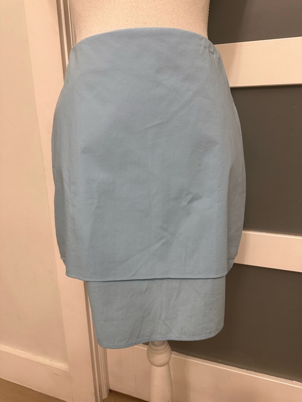 3.1 Phillip Lim Light Blue Double Layer Mini Skirt SZ 10 Summer Designer GUC